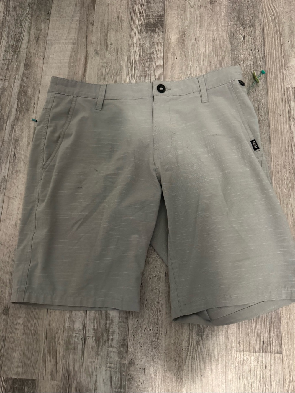 FarWest Men's Casual Flat-Front Light Gray Shorts